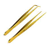 Best Chef tweezers Gold Stainless Steel Precision Kitchen Culinary Fine Tip